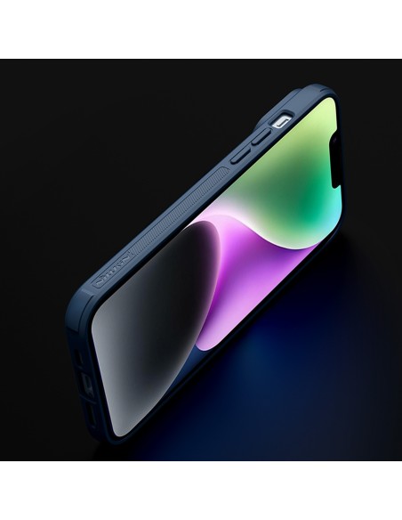 Nillkin Textured S Case iPhone 14 Plus, šarvuotas dangtelis su fotoaparato dangteliu, mėlynas