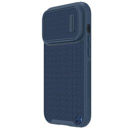 Nillkin Textured S Case iPhone 14 Pro Max šarvuotas dangtelis su mėlynu fotoaparato dangteliu