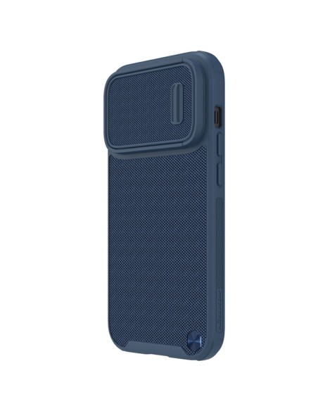 Nillkin Textured S Case iPhone 14 Pro Max šarvuotas dangtelis su mėlynu fotoaparato dangteliu