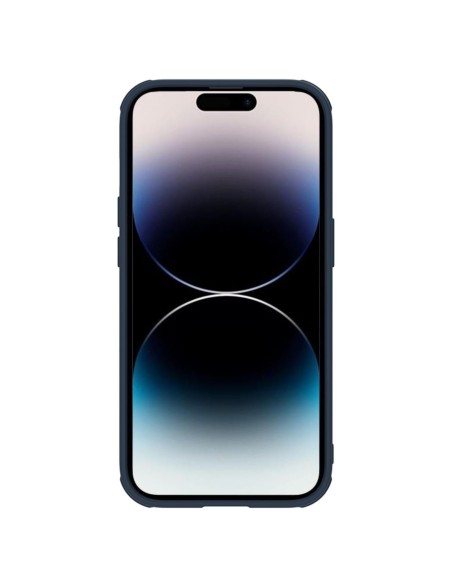 Nillkin Textured S Case iPhone 14 Pro Max šarvuotas dangtelis su mėlynu fotoaparato dangteliu
