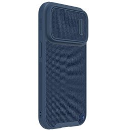 Nillkin Textured S Case iPhone 14 Pro Max šarvuotas dangtelis su mėlynu fotoaparato dangteliu