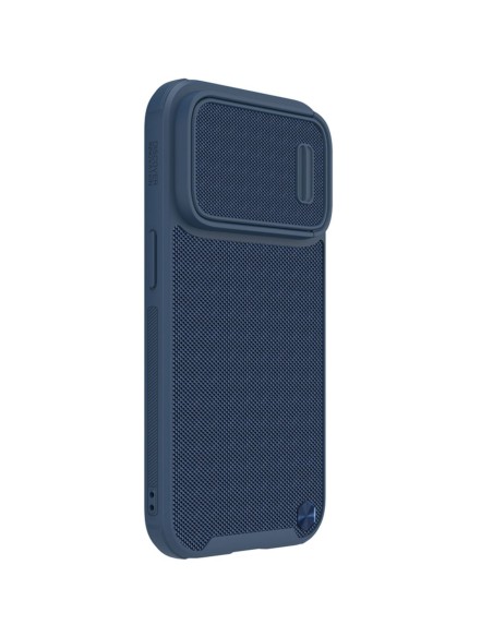 Nillkin Textured S Case iPhone 14 Pro Max šarvuotas dangtelis su mėlynu fotoaparato dangteliu