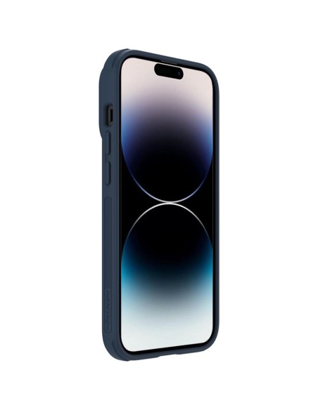 Nillkin Textured S Case iPhone 14 Pro Max šarvuotas dangtelis su mėlynu fotoaparato dangteliu