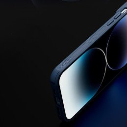 Nillkin Textured S Case iPhone 14 Pro Max šarvuotas dangtelis su mėlynu fotoaparato dangteliu