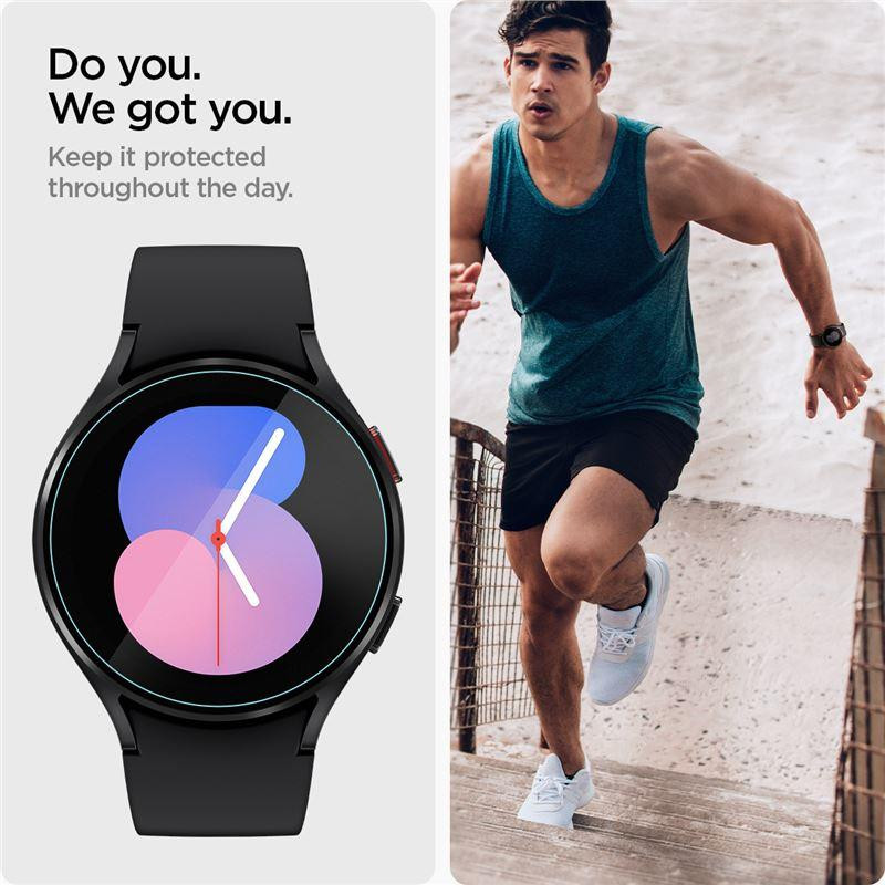 Spigen Glas.tR EZ Fit grūdintas stiklas, skirtas Samsung Galaxy Watch 4 / 5 (40 mm) - 2 vnt.