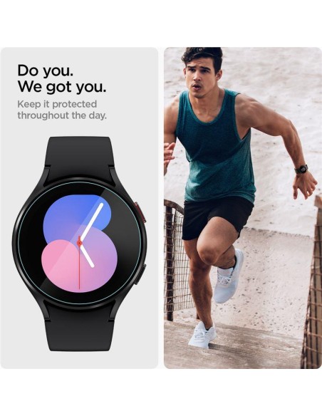 Spigen Glas.tR EZ Fit grūdintas stiklas, skirtas Samsung Galaxy Watch 4 / 5 (40 mm) - 2 vnt. Spigen Glas.tR EZ Fit grūdintas stiklas, skirtas Samsung Galaxy Watch 4 / 5 (40 mm) - 2 vnt.