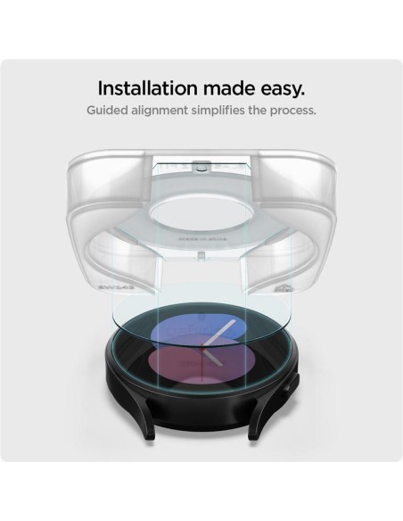 Spigen Glas.tR EZ Fit grūdintas stiklas, skirtas Samsung Galaxy Watch 4 / 5 (40 mm) - 2 vnt. Spigen Glas.tR EZ Fit grūdintas stiklas, skirtas Samsung Galaxy Watch 4 / 5 (40 mm) - 2 vnt.