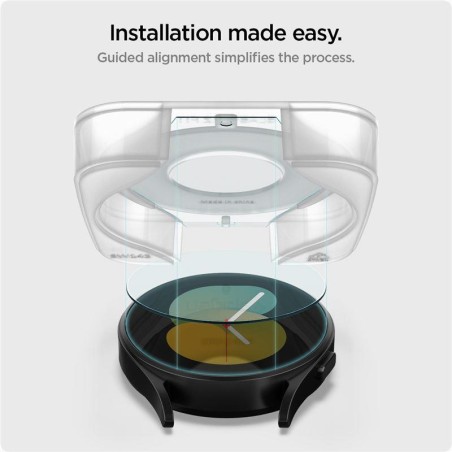 Spigen Glas.tR EZ Fit grūdintas stiklas Samsung Galaxy Watch 4 / 5 (44 mm) - 2 vnt. Spigen Glas.tR EZ Fit grūdintas stiklas Samsung Galaxy Watch 4 / 5 (44 mm) - 2 vnt.