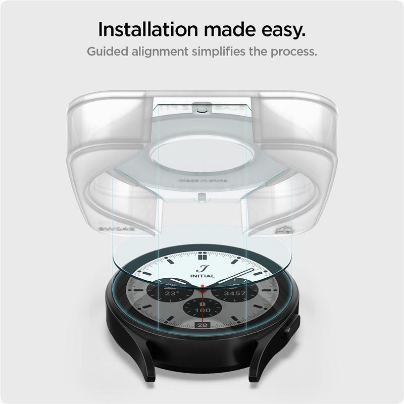 Spigen Glas.tR EZ Fit grūdintas stiklas, skirtas Samsung Galaxy Watch 5 Pro (45 mm) - 2 vnt.