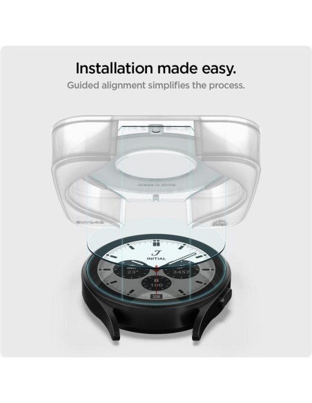 Spigen Glas.tR EZ Fit grūdintas stiklas, skirtas Samsung Galaxy Watch 5 Pro (45 mm) - 2 vnt. Spigen Glas.tR EZ Fit grūdintas stiklas, skirtas Samsung Galaxy Watch 5 Pro (45 mm) - 2 vnt.