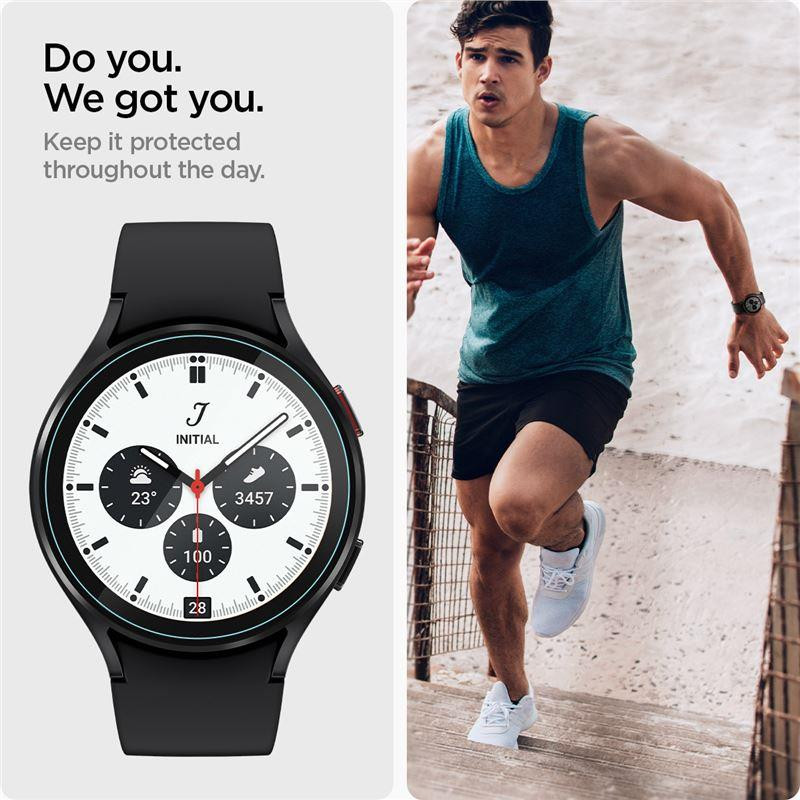Spigen Glas.tR EZ Fit grūdintas stiklas, skirtas Samsung Galaxy Watch 5 Pro (45 mm) - 2 vnt.