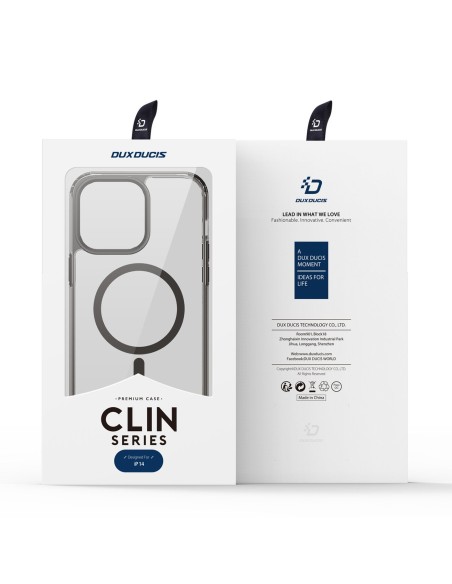 Dux Ducis Clin2 dėklas iPhone 14, magnetinis MagSafe dangtelis, pilkas