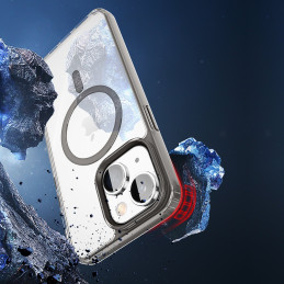 Dux Ducis Clin2 dėklas iPhone 14, magnetinis MagSafe dangtelis, pilkas