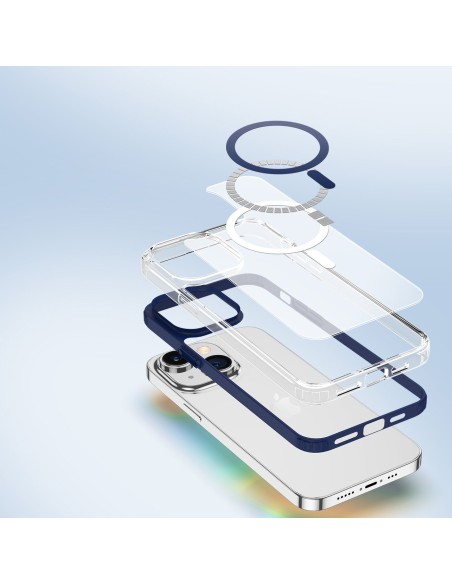 Dux Ducis Clin2 dėklas iPhone 14 magnetinis MagSafe dangtelis mėlynas