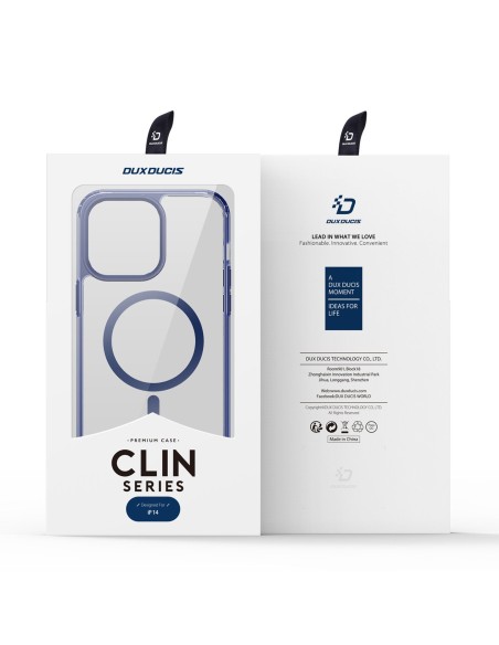 Dux Ducis Clin2 dėklas iPhone 14 magnetinis MagSafe dangtelis mėlynas