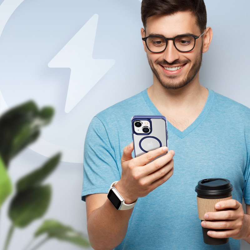 Dux Ducis Clin2 dėklas iPhone 14 magnetinis MagSafe dangtelis mėlynas