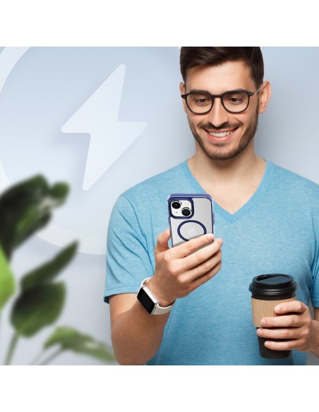 Dux Ducis Clin2 dėklas iPhone 14 magnetinis MagSafe dangtelis mėlynas