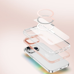 Dux Ducis Clin2 dėklas iPhone 14 Plus, magnetinis MagSafe dangtelis, rožinis
