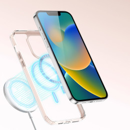 Dux Ducis Clin2 dėklas iPhone 14 Plus, magnetinis MagSafe dangtelis, rožinis