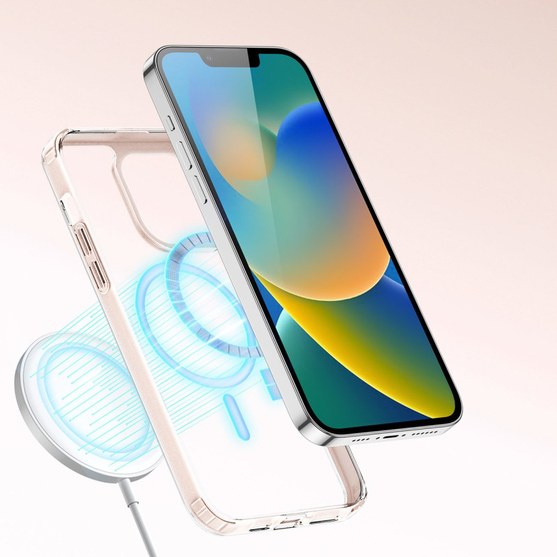 Dux Ducis Clin2 dėklas iPhone 14 Plus, magnetinis MagSafe dangtelis, rožinis