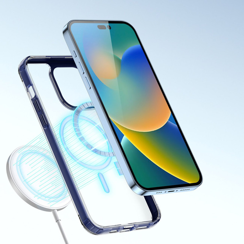 Dux Ducis Clin2 iPhone 14 Pro dėklas, magnetinis MagSafe dangtelis, mėlynas