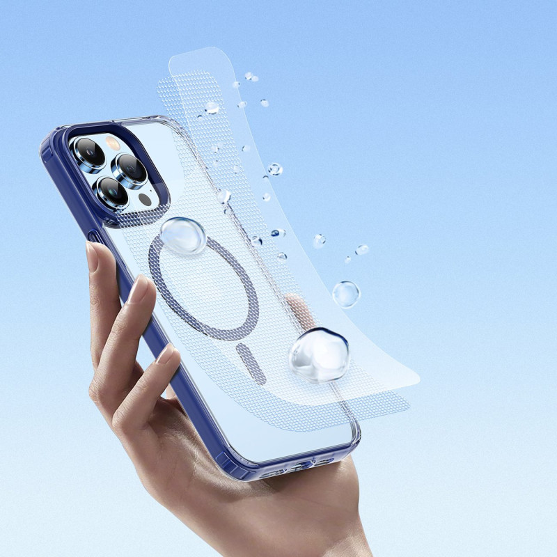 Dux Ducis Clin2 iPhone 14 Pro dėklas, magnetinis MagSafe dangtelis, mėlynas
