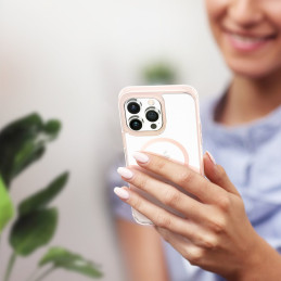 Dux Ducis Clin2 iPhone 14 Pro dėklas, magnetinis MagSafe dangtelis, rožinis