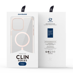 Dux Ducis Clin2 iPhone 14 Pro dėklas, magnetinis MagSafe dangtelis, rožinis