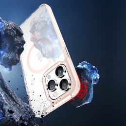 Dux Ducis Clin2 iPhone 14 Pro dėklas, magnetinis MagSafe dangtelis, rožinis