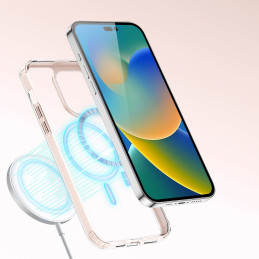 Dux Ducis Clin2 iPhone 14 Pro dėklas, magnetinis MagSafe dangtelis, rožinis
