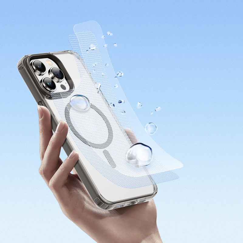 Dux Ducis Clin2 dėklas iPhone 14 Pro Max, magnetinis MagSafe dangtelis, pilkas