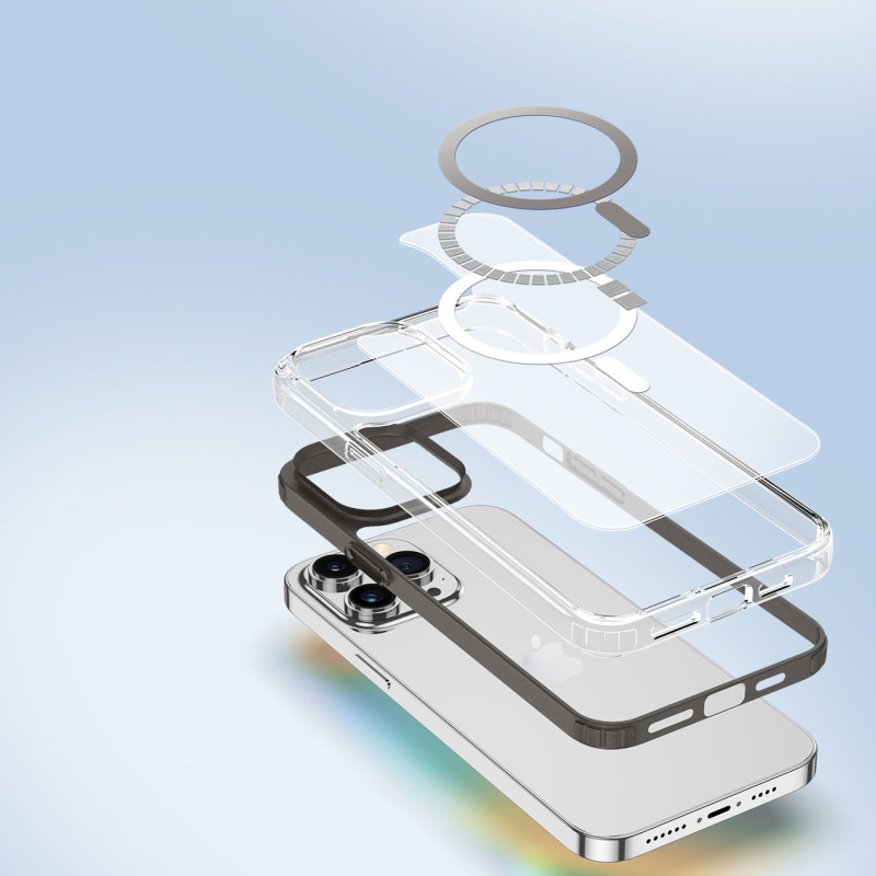 Dux Ducis Clin2 dėklas iPhone 14 Pro Max, magnetinis MagSafe dangtelis, pilkas