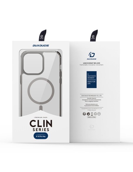Dux Ducis Clin2 dėklas iPhone 14 Pro Max, magnetinis MagSafe dangtelis, pilkas Dux Ducis Clin2 dėklas iPhone 14 Pro Max, magnetinis MagSafe dangtelis, pilkas