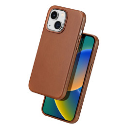 Dux Ducis Naples dėklas iPhone 14 magnetiniam odiniam dėklui MagSafe rudas