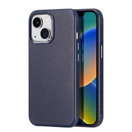 Dux Ducis Naples dėklas iPhone 14 magnetiniam odiniam dėklui MagSafe mėlynas