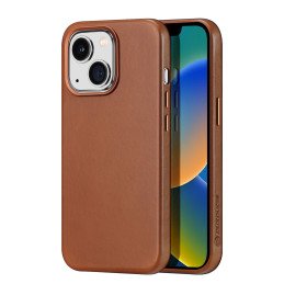 Dux Ducis Naples dėklas iPhone 14 Plus magnetinis odinis dėklas MagSafe rudas
