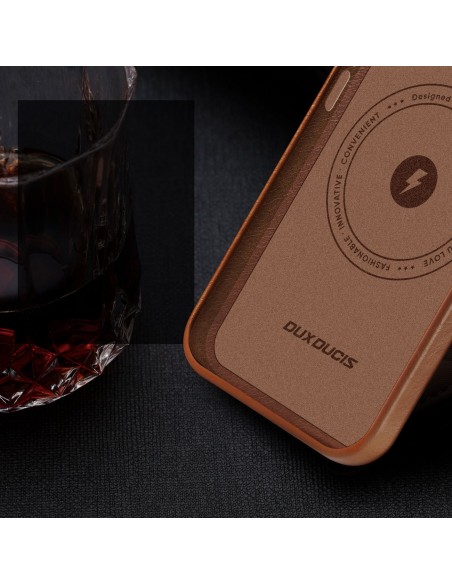 Dux Ducis Naples dėklas iPhone 14 Plus magnetinis odinis dėklas MagSafe rudas Dux Ducis Naples dėklas iPhone 14 Plus magnetinis odinis dėklas MagSafe rudas