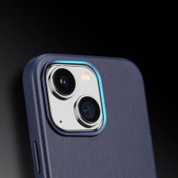 Dux Ducis Naples dėklas iPhone 14 Plus magnetinis odinis dėklas MagSafe mėlynas