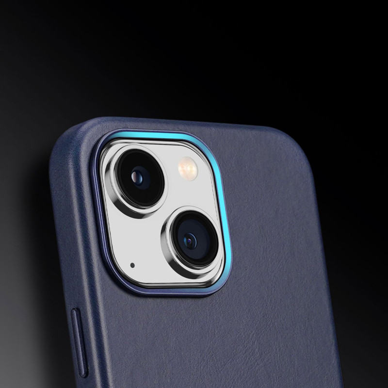 Dux Ducis Naples dėklas iPhone 14 Plus magnetinis odinis dėklas MagSafe mėlynas