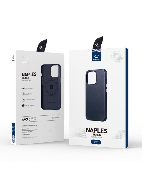 Dux Ducis Naples dėklas iPhone 14 Plus magnetinis odinis dėklas MagSafe mėlynas Dux Ducis Naples dėklas iPhone 14 Plus magnetinis odinis dėklas MagSafe mėlynas