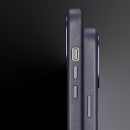 Dux Ducis Naples dėklas iPhone 14 Plus magnetinis odinis dėklas MagSafe mėlynas