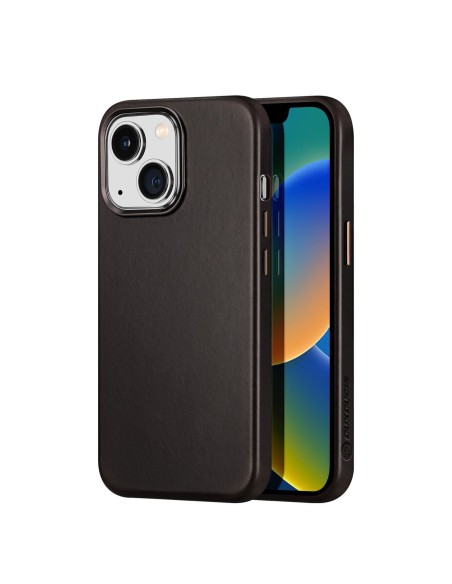 Dux Ducis Naples dėklas, skirtas iPhone 14 Plus odinis dangtelis (suderinamas su MagSafe) Tamsiai ruda Dux Ducis Naples dėklas, skirtas iPhone 14 Plus odinis dangtelis (suderinamas su MagSafe) Tamsiai ruda