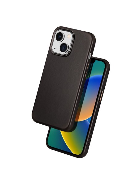 Dux Ducis Naples dėklas, skirtas iPhone 14 Plus odinis dangtelis (suderinamas su MagSafe) Tamsiai ruda Dux Ducis Naples dėklas, skirtas iPhone 14 Plus odinis dangtelis (suderinamas su MagSafe) Tamsiai ruda