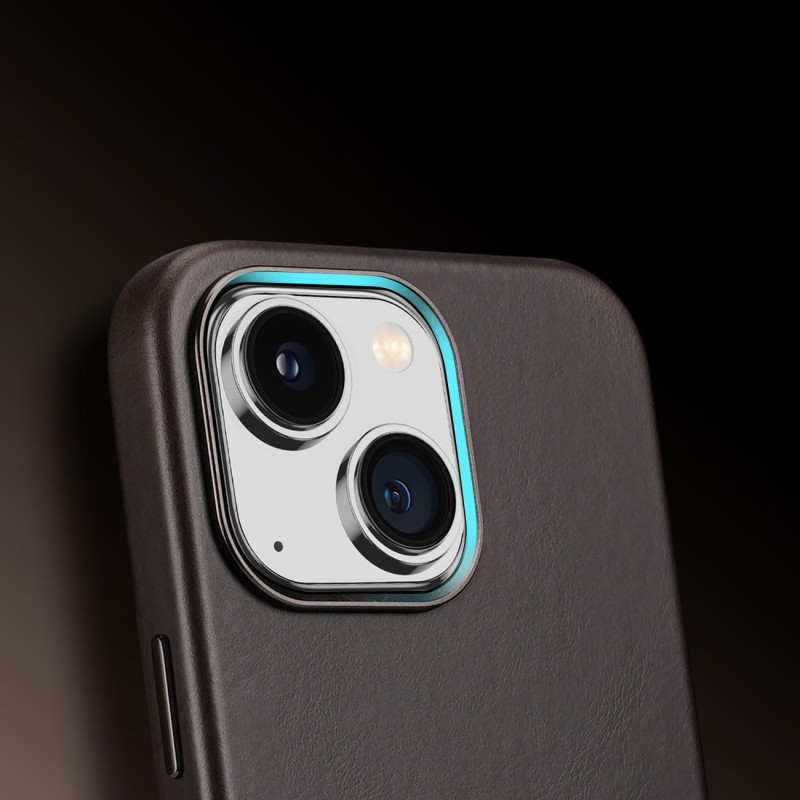 Dux Ducis Naples dėklas, skirtas iPhone 14 Plus odinis dangtelis (suderinamas su MagSafe) Tamsiai ruda