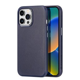 Dux Ducis Naples dėklas iPhone 14 Pro magnetinis odinis dėklas MagSafe mėlynas