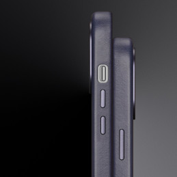 Dux Ducis Naples dėklas iPhone 14 Pro magnetinis odinis dėklas MagSafe mėlynas