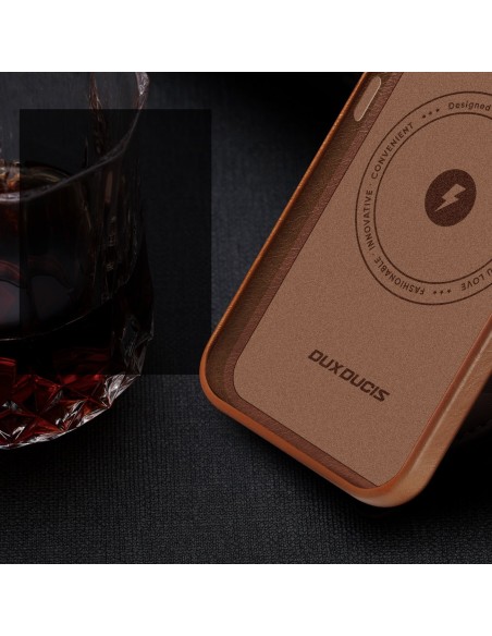 Dux Ducis Naples dėklas iPhone 14 Pro Max magnetinis odinis MagSafe dangtelis rudas Dux Ducis Naples dėklas iPhone 14 Pro Max magnetinis odinis MagSafe dangtelis rudas
