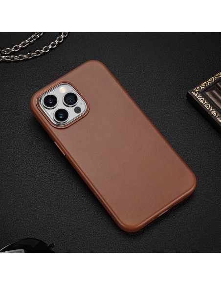Dux Ducis Naples dėklas iPhone 14 Pro Max magnetinis odinis MagSafe dangtelis rudas Dux Ducis Naples dėklas iPhone 14 Pro Max magnetinis odinis MagSafe dangtelis rudas