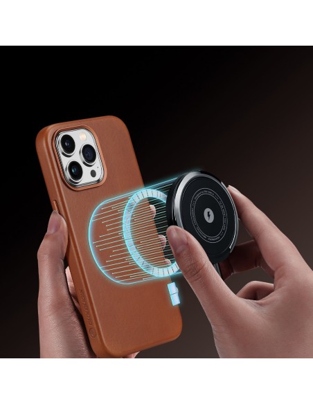 Dux Ducis Naples dėklas iPhone 14 Pro Max magnetinis odinis MagSafe dangtelis rudas Dux Ducis Naples dėklas iPhone 14 Pro Max magnetinis odinis MagSafe dangtelis rudas
