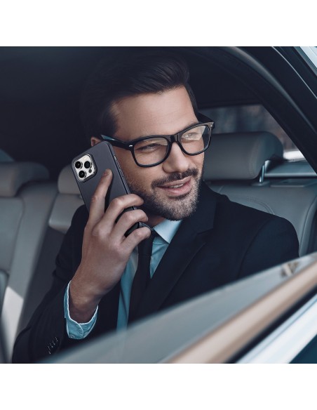 Dux Ducis Naples dėklas iPhone 14 Pro Max magnetinis odinis dėklas MagSafe mėlynas